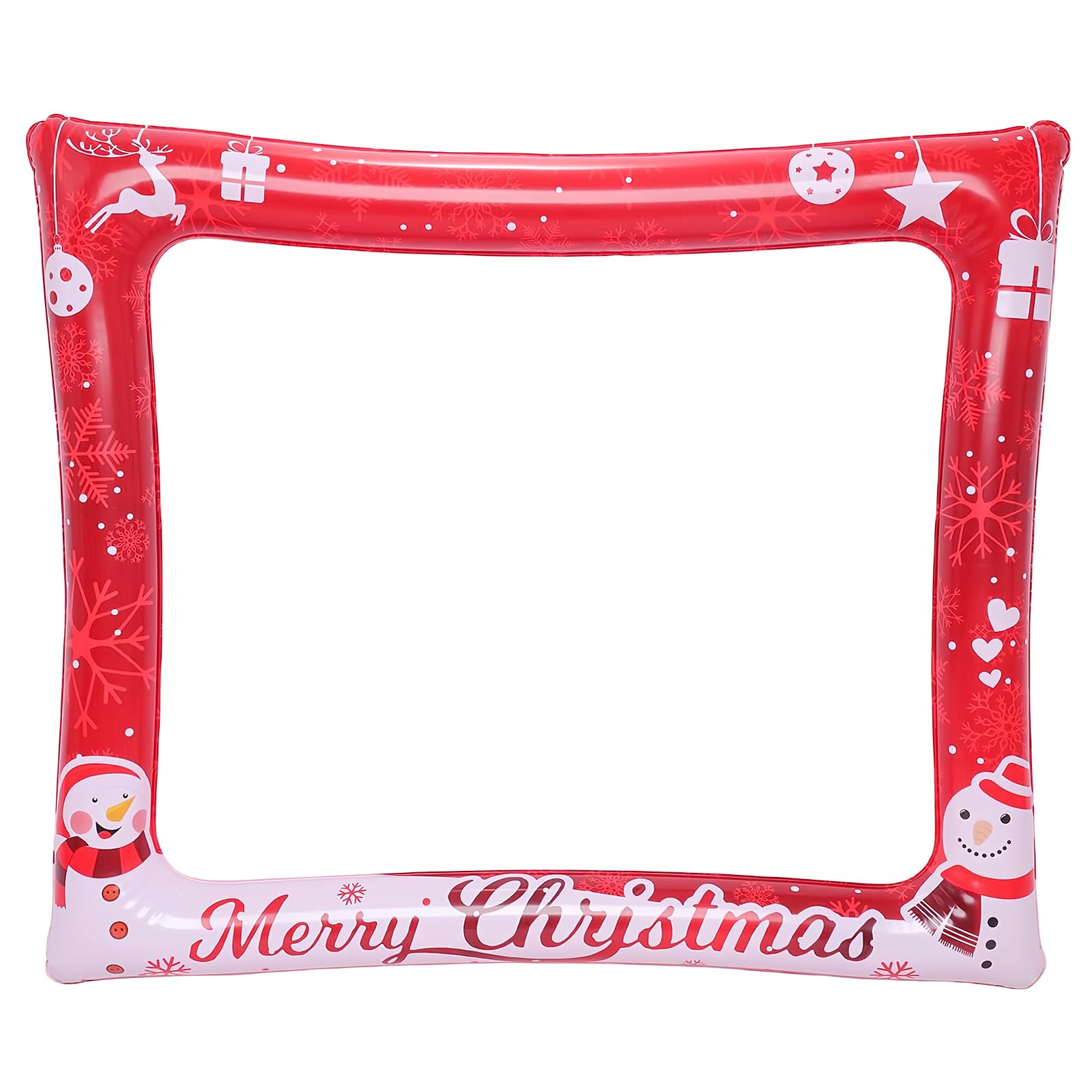 COSORO Christmas Inflatable Photo Booth Prop Inflatable Selfie Frame,Giant Red Xmas Picture Frame Inflatable Photo Frame Blow Up Party Prop for Kids Adults Christmas Party Decorations Game Accessories