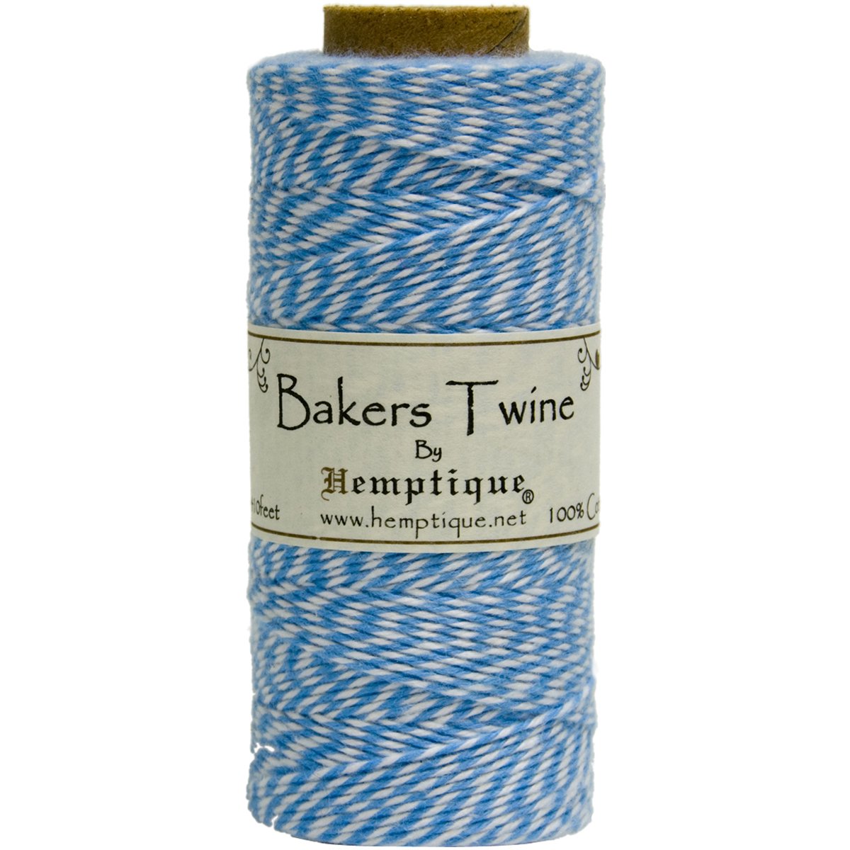 Hemptique Cotton Baker's Twine Spool 2-Ply 410'-Blue, Other, Multicoloured, 5.81 x 5.81 x 11.52 cm