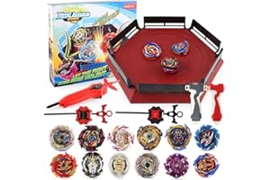 PWTAO Bey Burst Battle Case Toy Set 4 Pieces Gyro 1 Blade Burst Starter with Battle Stadium for Spinning Top Game Great Birthday Gifts for Boys Girls Kids (006)
