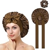 ACWOO Satin Bonnet Hair Wrap Sleep Cap Elastic Band Women Girls