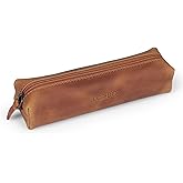 Londo Genuine Leather Zipper Pen, Pencil & Cosmetic Case