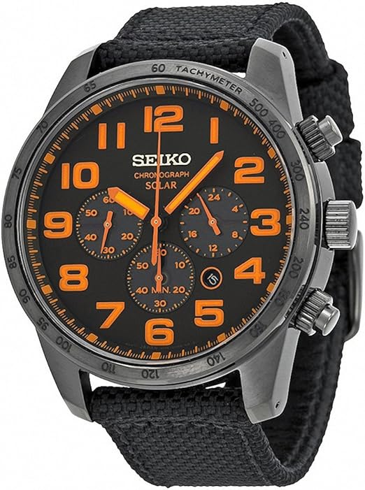 Amazon セイコー Seiko Sport Solar Black And Orange Dial Chronograph Men Watch スポーツ ソーラー 黒 オレンジ ダイヤル クロノグラフ メンズウォッチ 並行輸入品 Luxtrit メンズ腕時計 腕時計 通販