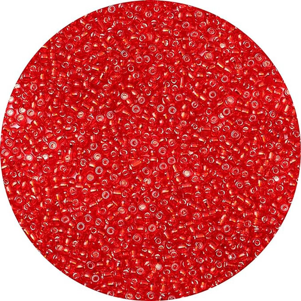 Gkelaly 2000Pcs Red Glass Seed Beads Bulk for Jewellery Making, 4mm 6/0 Small Pony Beads for Bracelet Necklace Earring Making & Crafting — image 1