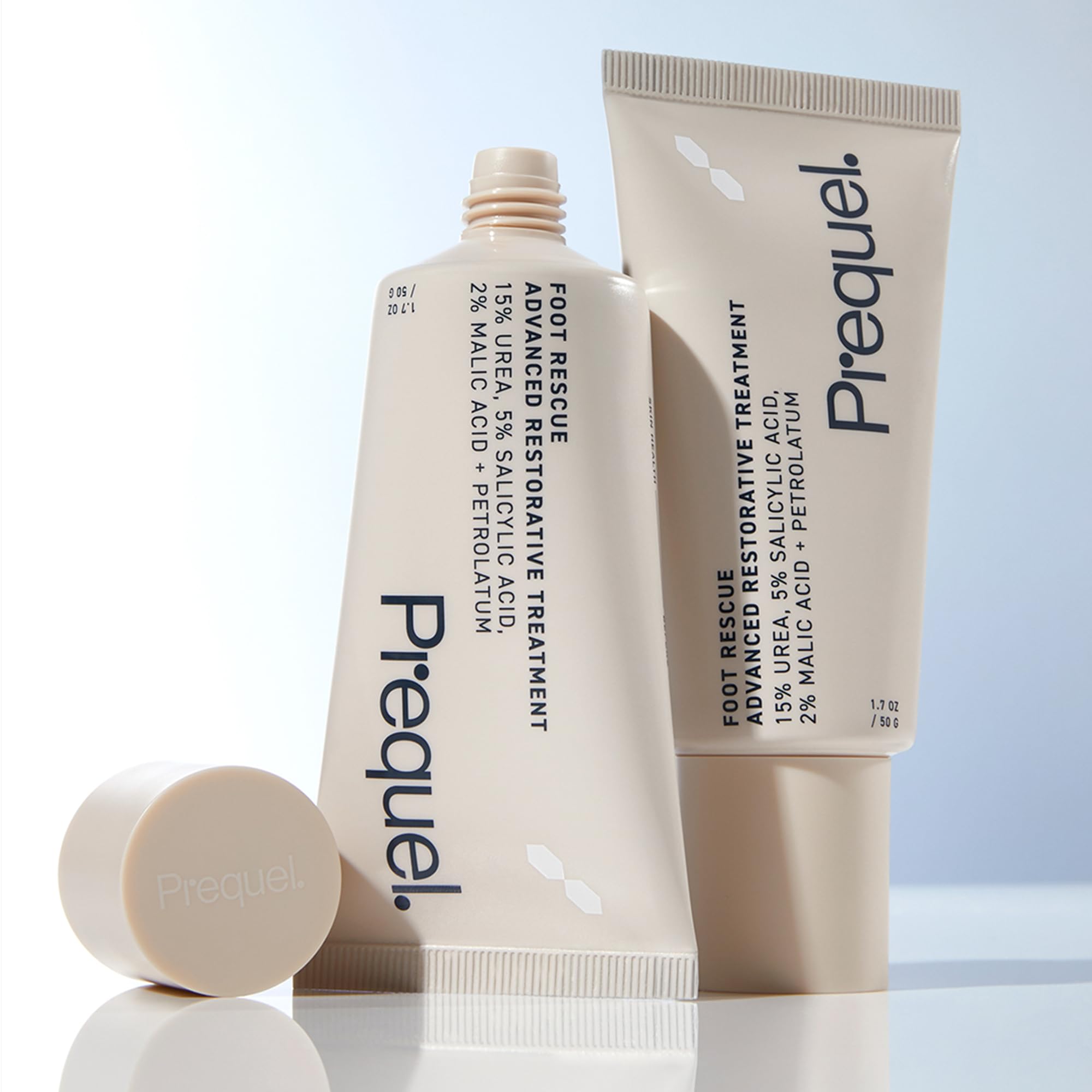Prequel Skin Foot Rescue, Professional Foot Treatment with 15% Urea + Salicylic Acid. Advanced Cream For Dry Cracked Feet. Clinical-Grade Moisturizer. 1.7oz