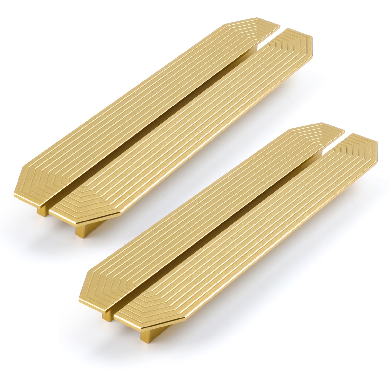 Photo 1 of BaiNong 4 Pack Brass Cabinet pulls Brushed Drawer pulls Modern Gold Cabinet 9-3/4 inch Handles Drawer Handles for Dresser Closet