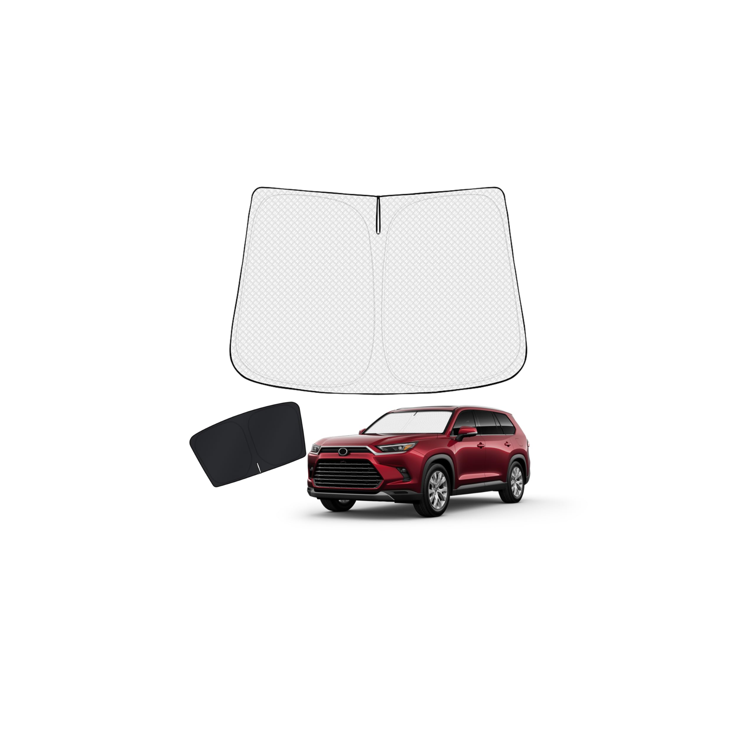 Photo 1 of KUST Windshield Sun Shade Custom Fit for Toyota Grand Highlander 2024 2025 2026 Accessories Windshield Sun Visor Foldable Thicker 5-Layer Blocks UV Rays Keep Car Cooler
