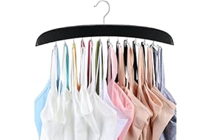Resovo Upgrade Tank Top Hanger Closet Storage and Organizer for Closet Tank Top Organizer Space Saving 24 Metal Hooks Closet Organizer and Storage for Tank Top, Cami, Tie etc.