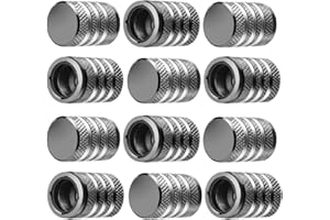 Tire Valve Stem Cap Cover - (12 Pack) Tire Air Caps Metal with Plastic Liner Corrosion Resistant Leak-Proof for Car Truck Mot