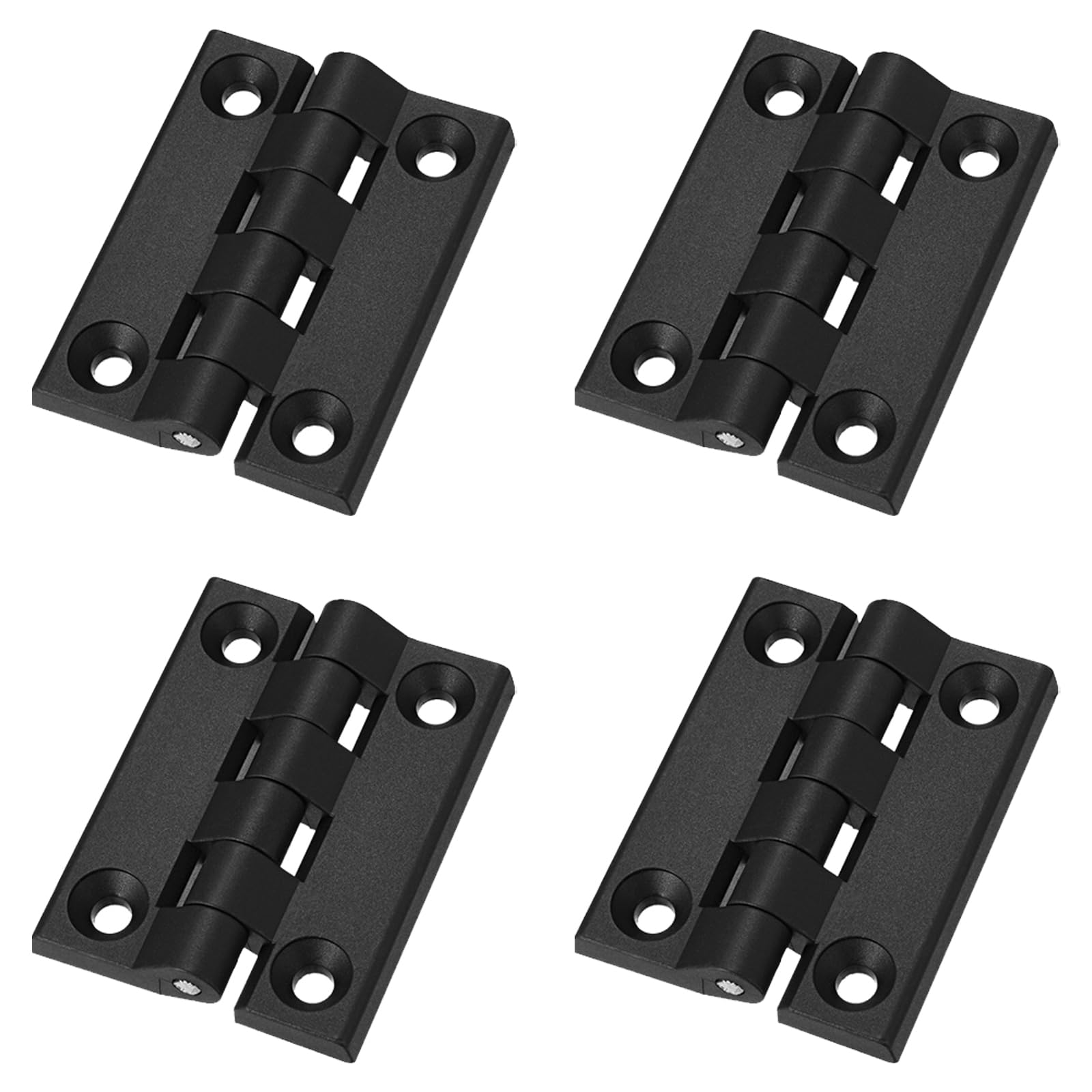 METALLIXITY Adjustable Folding Door Hinges (102mm) 4Pcs, ABS Nylon Hinges - for Gate Closet Door, Black