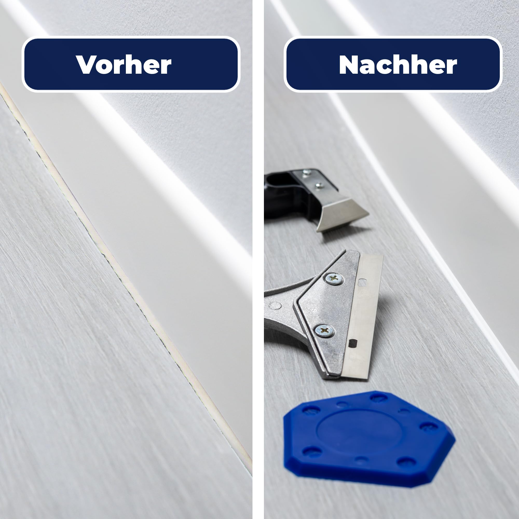 Lascano® Silikonentferner Set 27-teilig, Werkzeug zur Entfernung von Silikonfugen – Inkl. Spezialschaber, Fugenmesser, Fugenglätter, Ersatzklingen & Zubehör 7