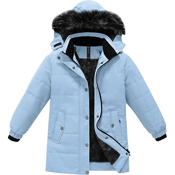 A2Z 4 Kids Veste Fille Fausse Fourrure Longue - Manteau École Mode Chaud Âge 5-13 Ans