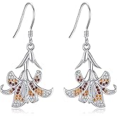 Lily Earrings 925 Sterling Silver Lily Dangle Earrings Flower Jewelry for Women