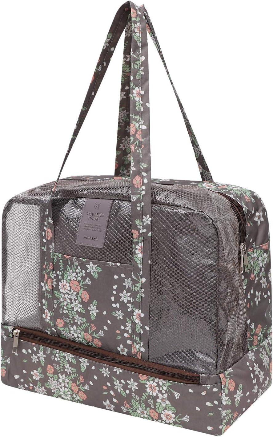 LONTG Swimming Equipment Bag With Dry & Wet Compartments, Beach Tote Handbag, Waterproof Gym Bag, Sports Duffle, 14x11x7 inch