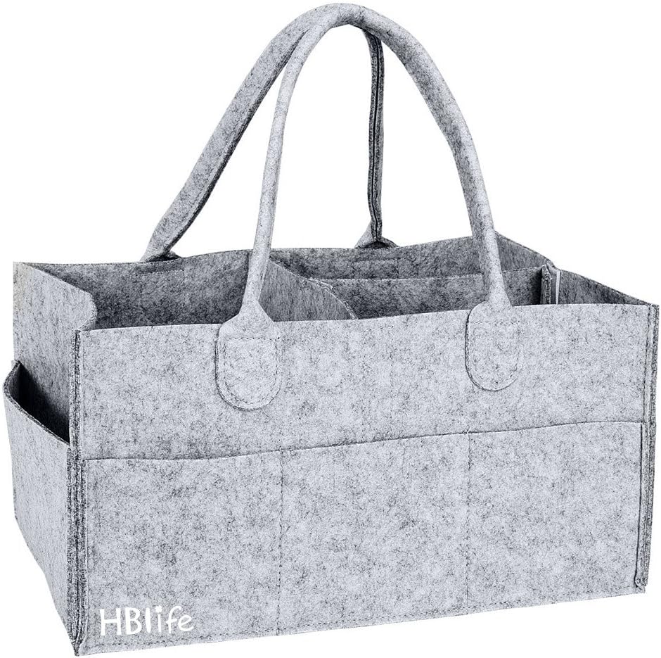 grey felt nappy caddy