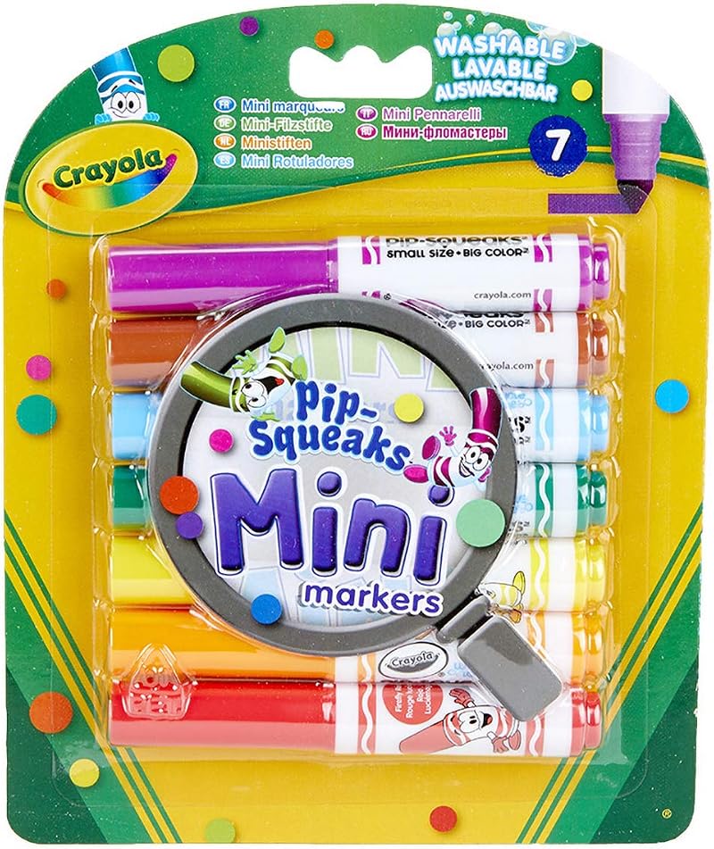 CRAYOLA Pip-Squeaks Mini Washable Felt Tip Pens Assorted Colours Pack of 7 Kids
