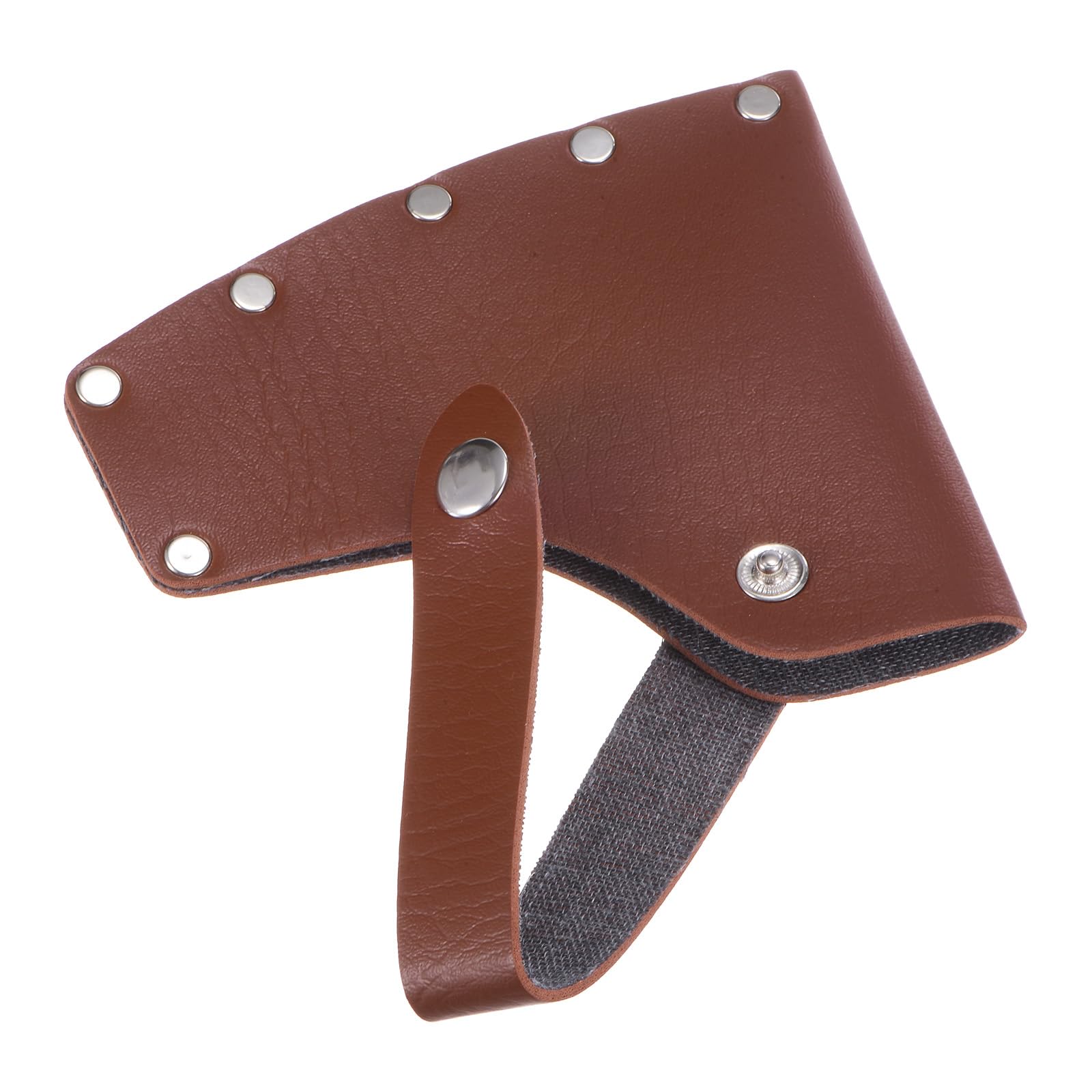 M METERXITY Hatchet Sheath, Leather Axe Sheath for 1.32LB Axe, Double Snap Axe Head Cover Portable for Outdoor Hiking/Outdoors Work Hatchet Blade Protector Hatchet Cover [Brown]