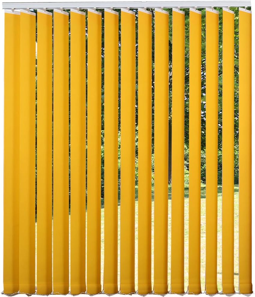 Quality Vertical Window Blinds - Home/Office - Solid Yellow Full Set - 200x260cm