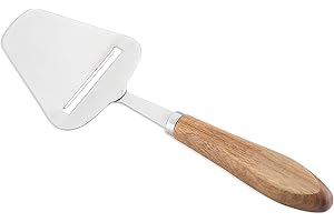 Twine 5989 Rustic Farmhouse Acacia Cheese Plane Slicers, Silver