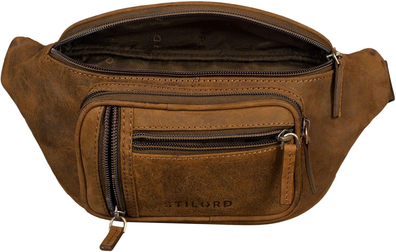 STILORD 'Greg' Belly Bag Leather Brown Vintage Hip Bag Men Ladies Belt Bags for Sports Festival Mobile Phone Doggy Bag Fanny Pack Genuine Leather - Image 5