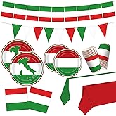 Italian Party Decorations Italy Flag Party Supplies Include Italian Flag Plates and Napkins Cups Banner Tablecloth for Red White and Green Italian Party Decor Italy Party Family Gathering,Serves 25
