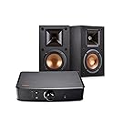 Klipsch R-14M Bookshelf Speakers and Powergate Amplifier Bundle, Black