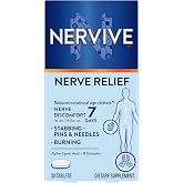 Nervive Nerve Relief, Occasional Nerve Discomfort II, Nerve Relief, Starts Working in 7 Days, Stabbing, Burning, Alpha Lipoic Acid, B Vitamins, Turmeric, Ginger, Nervive Supplement, 30 Tablets