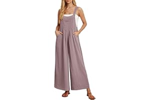 IWOLLENCE Women's Summer Jumpsuits Boho Wide Leg Overalls Casual Loose Rompers with Pockets 2025