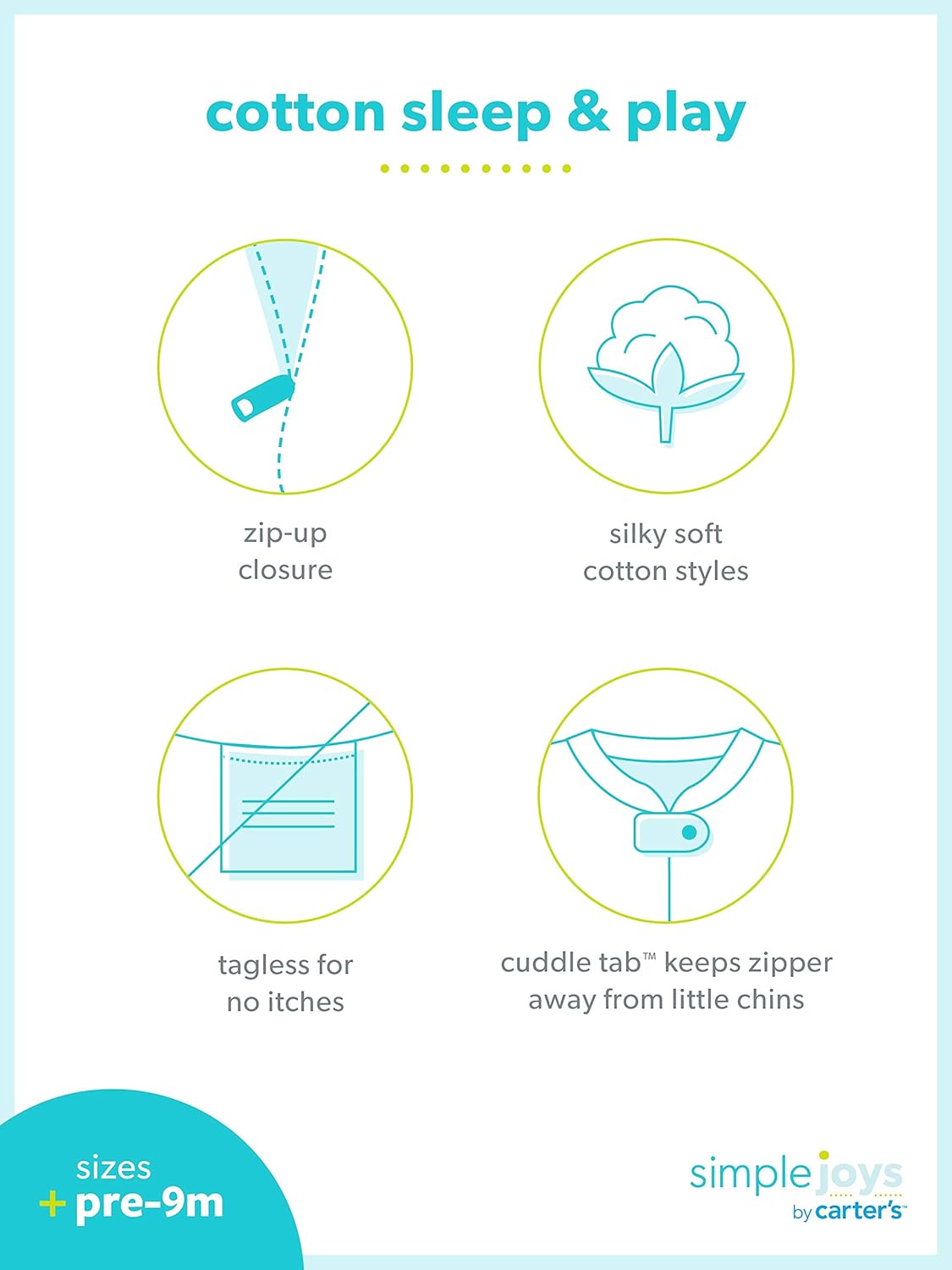Simple Joys by Carter's Baby Boys' 2-Pack Cotton Footed Sleep and Play: Clothing