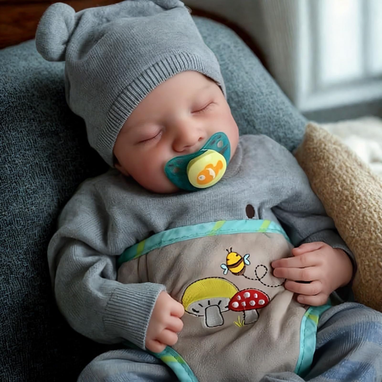 JIZHI 20" Realistic Reborn Baby Doll - Vinyl Newborn Baby Doll Boy With Sleeping Eyes - Lifelike Reborn Baby Dolls for Kids Age 3+