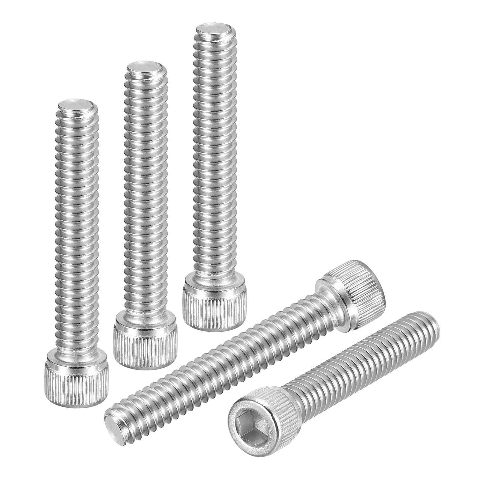 DTGN 1/4"-20x1-1/2" Socket Head Cap Screws Bolts - 25Pack - Good for Road Bicycle, Mountain Bike, Auto, Motorcycle - 304 Stainless Steel Hex Head Metric Screws - Silver