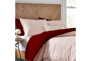 Kotton Culture Oversized King Reversible Duvet Cover 3 Piece 100% Egyptian Cotton Breathable All Season 600 Thread Count with Zipper & Corner Ties Soft (Oversized King - Burgundy-Blush)