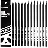 HysmmxHer Panda #2 HB Black Wood Cased Graphite School Pencils, Pack of 12, Pre-Sharpened with Latex Free Erasers, Office Supplies for Exams, School, Office, Drawing and Sketching (#2 HB)
