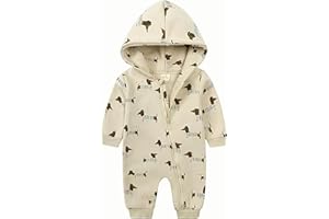 Baby Kids Onesie Outfit Newborn Cotton Romper Zipper Hooded Warm Jumpsuit Outwear Infant Boy Girl 0-24Months