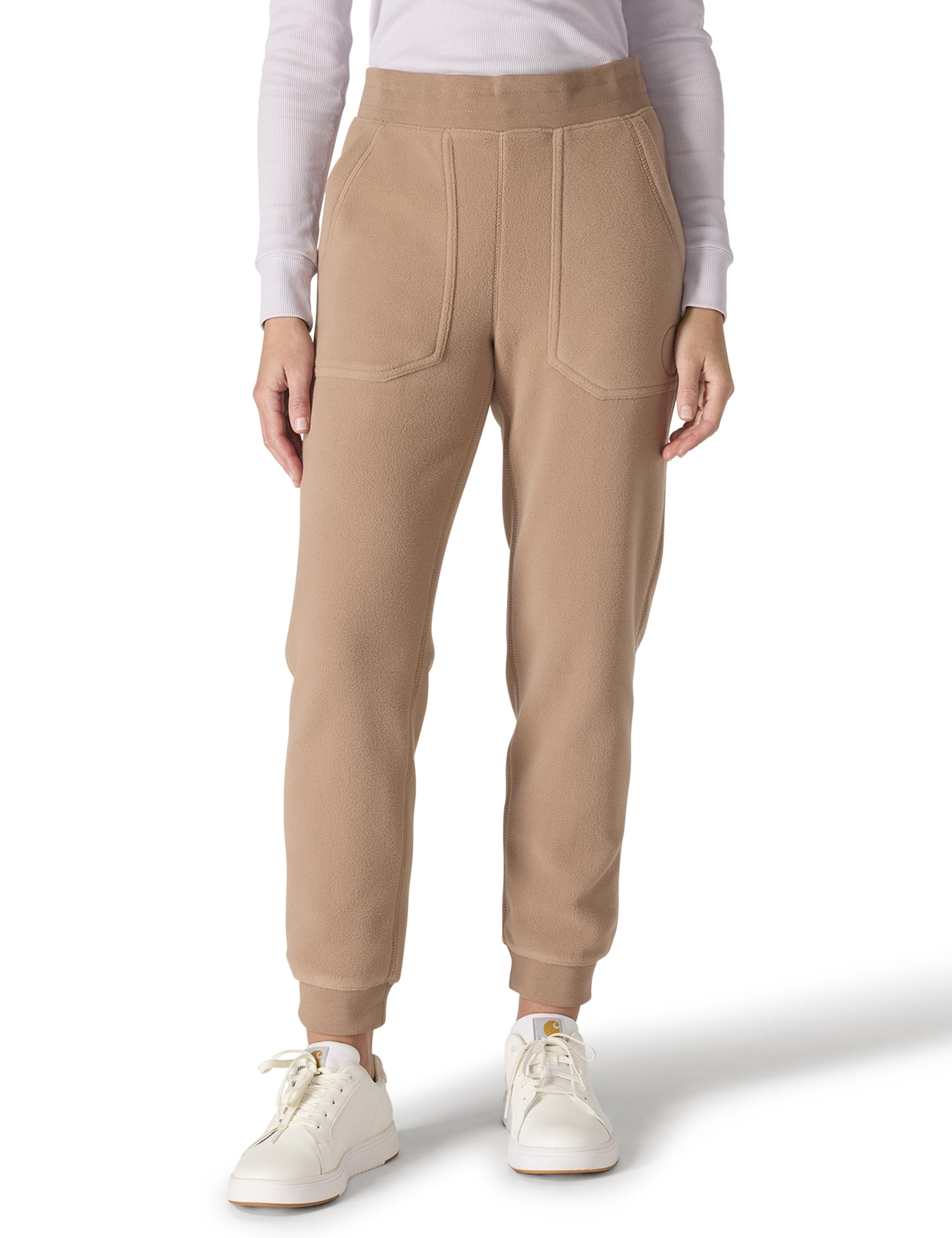 Carhartt Women’s Force Relaxed Fit Fleece Graphic Sweatpant, Soft Sepia, X-Small