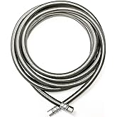 Shark Industrial 15FT (180 inch) Stainless Steel Braided Ice Maker Hose with 1/4" Compression by 1/4" Compression Connection
