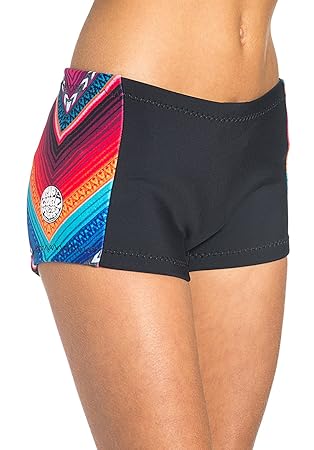 RIP CURL G-Bomb Damen Boyleg 1MM Neoprenanzug Shorts Schwarz Grau - Easy Stretch - 1 mm Dicke