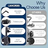 Lnhcrbs 3 in 1 Baby Stroller Travel Pushchair Khaki PU Wheels Adjustable Handle view 5