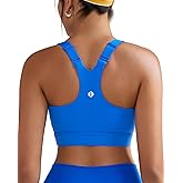 RUNNING GIRL Sports Bra for Women,Adjustable Straps Molded Cup High Impact Sports Bra with Sewn in Pads