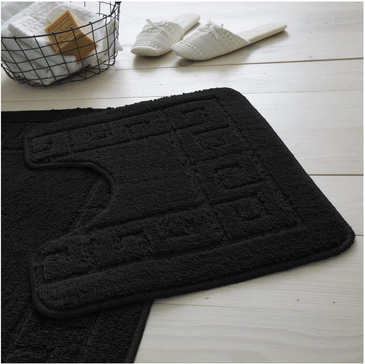GC GAVENO CAVAILIA Ultra Plush 2 Piece Greek Bath Mat Anti Slip Pedestal Set - Image 4