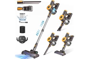 AIRDIYA Lightweight Vacuum with Suction, Yellow