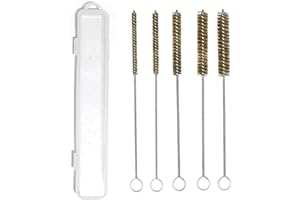 AOGYikang 5 PCS Brass Wire Tube Brushes, 5 Size 11.8 Inch Wire Brush for Cleaning Pipe Tube, Flexible Long Wire Cleaning Brush for Parts, Engine, Tubes, Cylinders, and Narrow Spaces