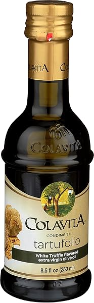 COLAVITA FLAVORED EVOO – TARTUFOLIO CONDIMENT, WHITE TRUFFLE FLAVORED EXTRA VIRGIN OLIVE OIL, 8.5OZ GLASS BOTTLE