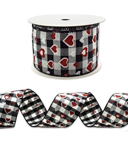 Craig Bachman Lime, Red, White Glitter Stripes & Dots Wired Edge Polyester Ribbon - 2.5 x 10 Yards (30 Feet) - Perfect for Mesh or Burlap Wreaths, Christmas Trees, Packaging, or Decorating