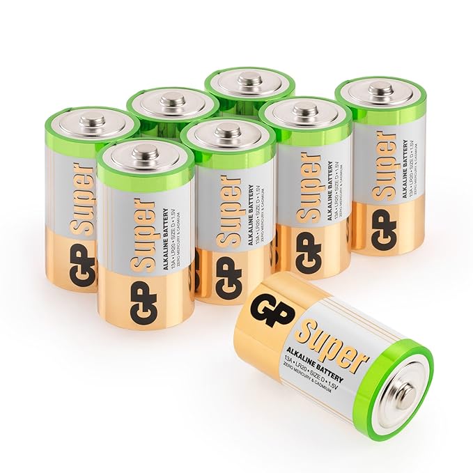 GP Batterien Typ D (Mono / LR20) Super Alkaline Technologie 1,5V, 8 Stück Monozellen im Vorratspack GP Batteries