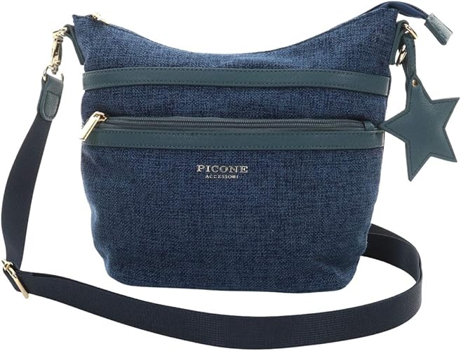 Amazon ピッコーネ アッチェッソーリ Picone レディースバッグ ポシェット ショルダーバッグ 斜め掛け 外ポケット 軽量 旅行 トラベルグッズ 便利 おしゃれ ネイビー ショルダーバッグ