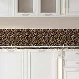 WALPLUS 48 Pack 15cm Metallic Brown Marble Mosaic Tile Stickers view 3