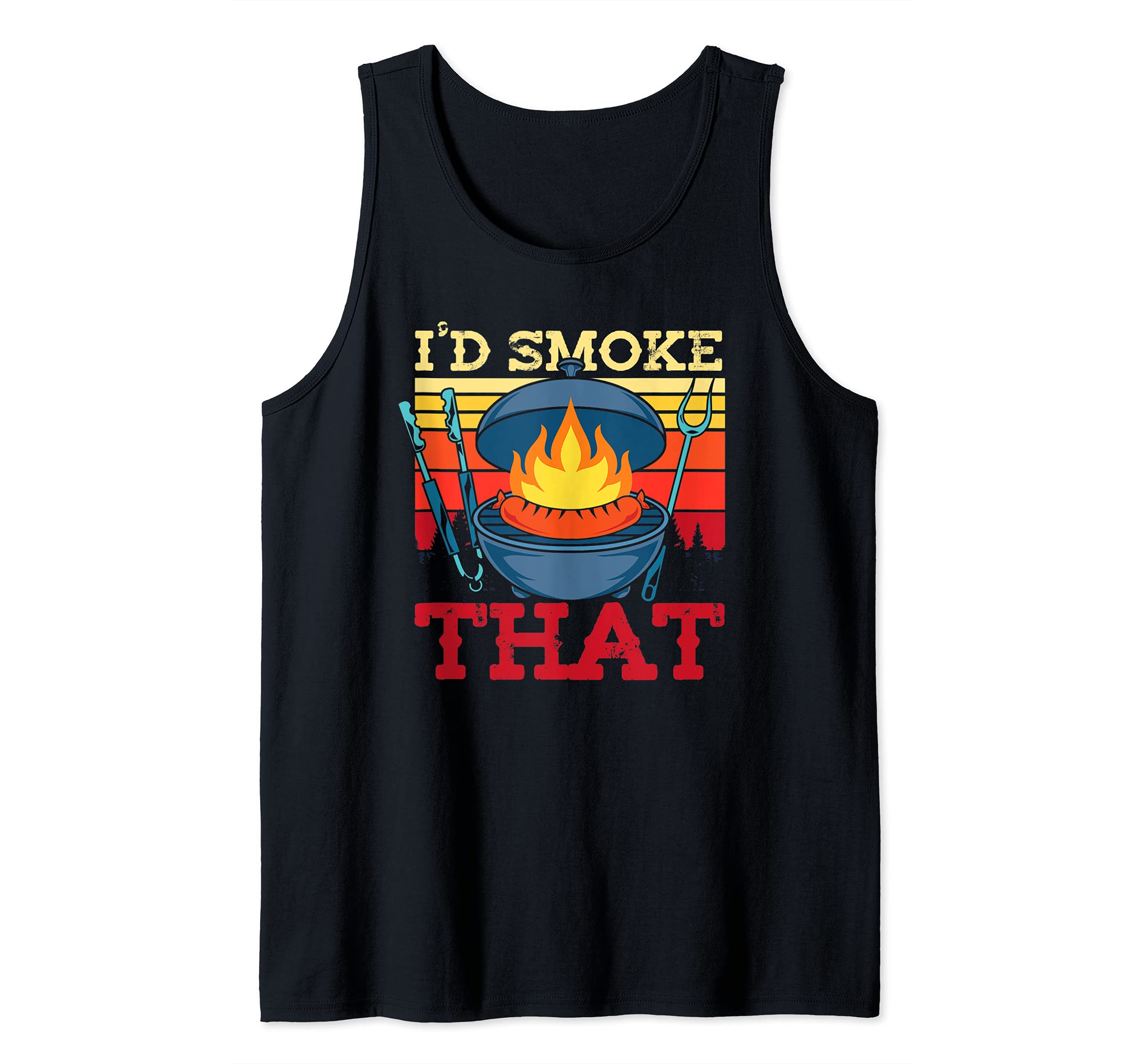 Funny BBQ Griller Beef Grilled Steak Smoked Retro Barbecue Tank Top