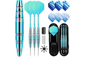 Lavishio Professional Darts Steel Tip Sets, 23 g Metal Tip Darts,Dart Metal Tip Set 3 Aluminum Dart Shafts Steel Tip Dart Set