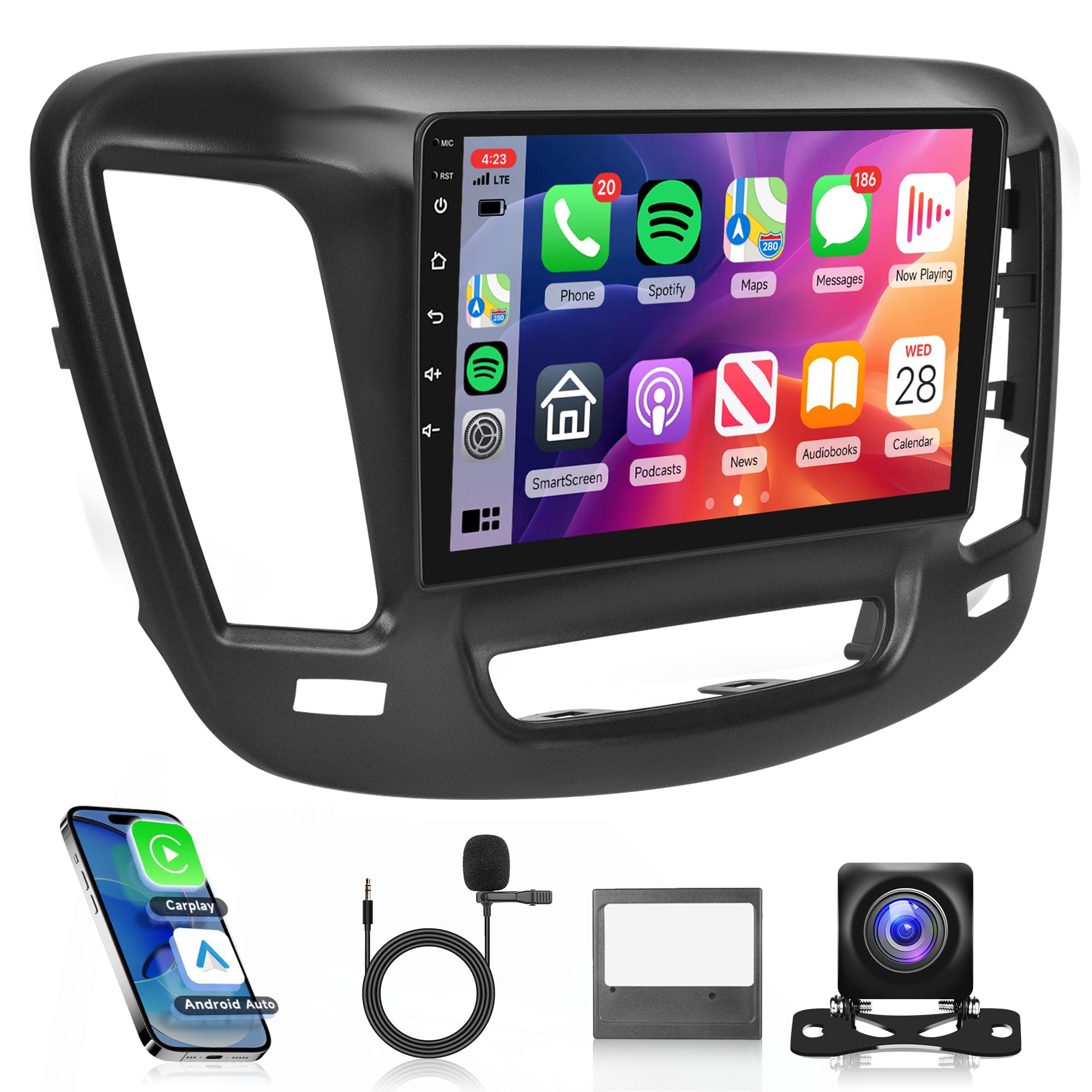 Photo 1 of 4G+64G 9'' for Chrysler 200 Radio Upgrade, Android Car Stereo Carplay for 200 200C 200S 2015-2019, Rimoody Touchscreen GPS WiFi Andorid auto Mirror Link BT FM/RDS EQ-32 SWC Backup Camera