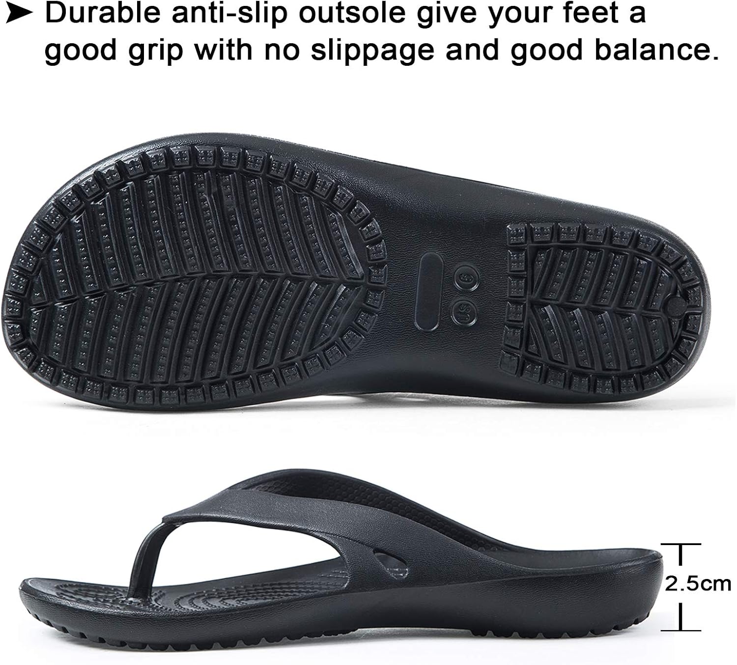  | Temi Women's Flip Flops, Soft Lightweight Sandals for Women Anti Slip Casual Slippers Shower Beach Pool Bathroom Flat Slides Shoes | Slides